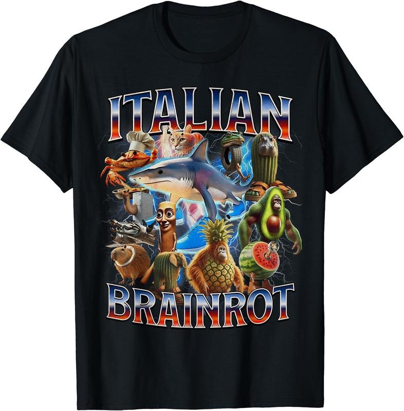 Tralalero Tralala Bombardino Crocodilo Italian Brainrot T-Shirt | Unisex Cotton Tee Gift, Crewneck, Short Sleeve Hoodie...