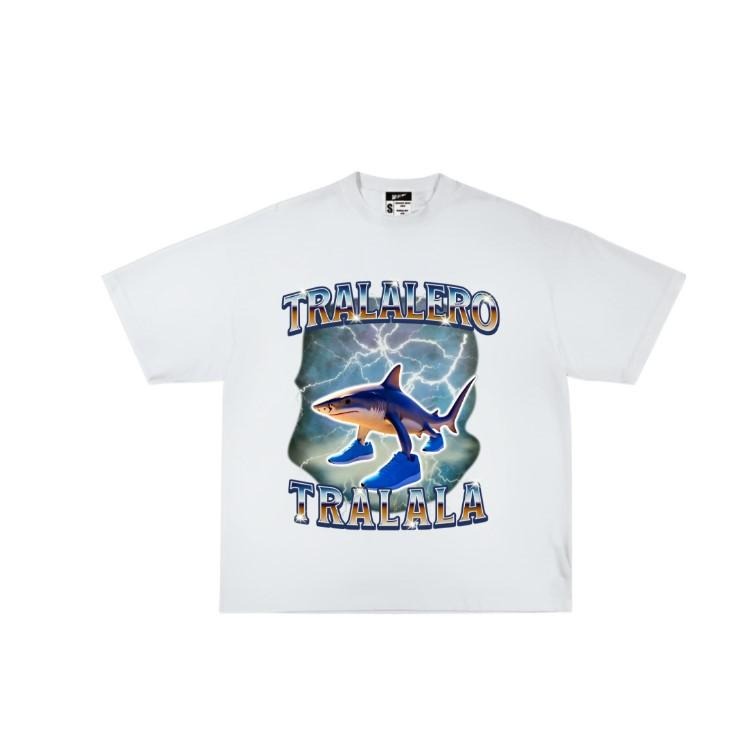 Tralalero Tralala Funny Shark Meme T-shirt, Shark With Shoes Meme Shirts Classic Cotton Hoodie Sweatshirt | PrintMintTees.com