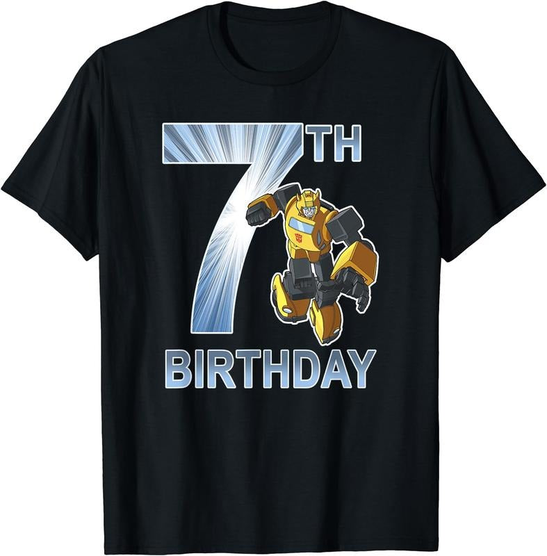Transformers Bumblebee 7Th Birthday Light Fill Poster T-Shirt Hoodie Sweatshirt | PrintMintTees.com