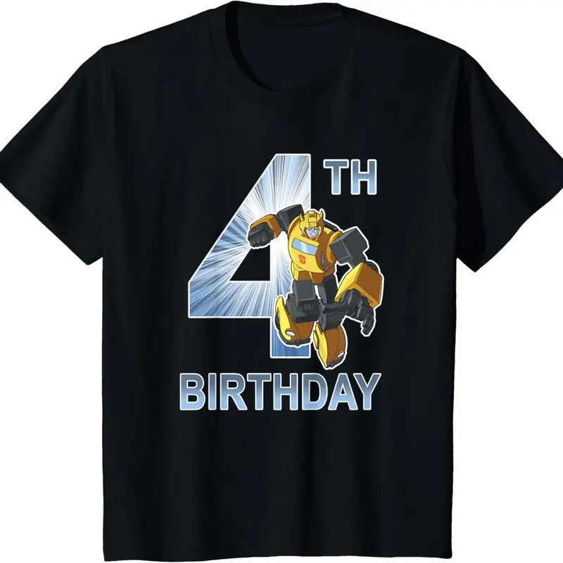 Transformers Bumblee 4Th Birthday Hero Pose TShirt Hoodie Sweatshirt | PrintMintTees.com