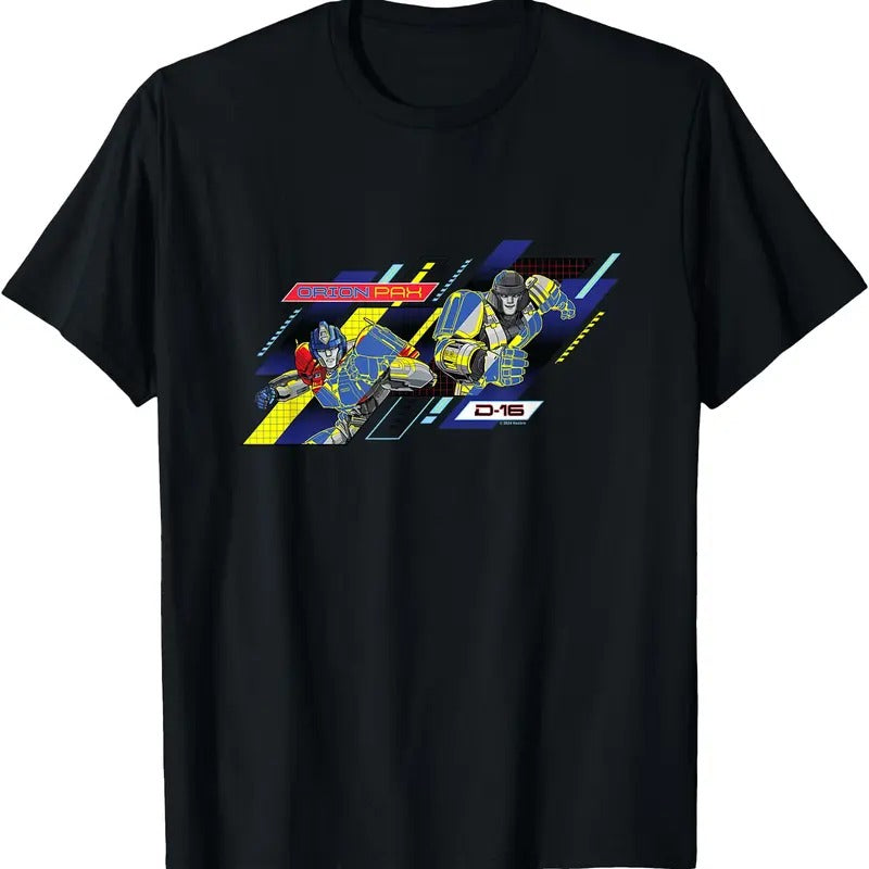 Transformers One Orion Pax & D16 Action Panels Retro TShirt Hoodie Sweatshirt | PrintMintTees.com
