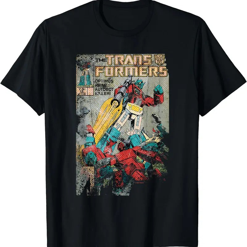 Transformers Vintage Faded Autobot Killer Comic Book T-Shirt Hoodie Sweatshirt | PrintMintTees.com