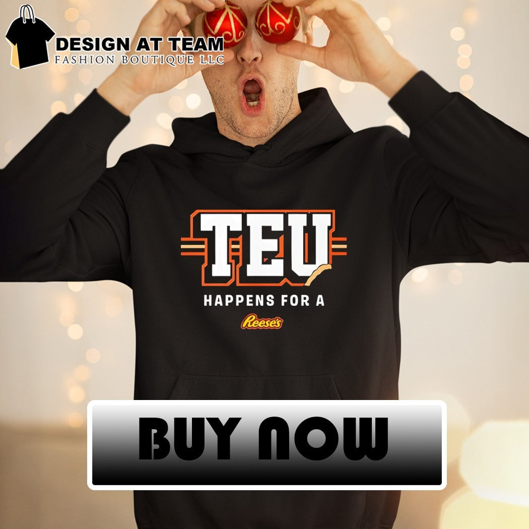 Travis Kelce with TEU Happens for a Reese’s shirt