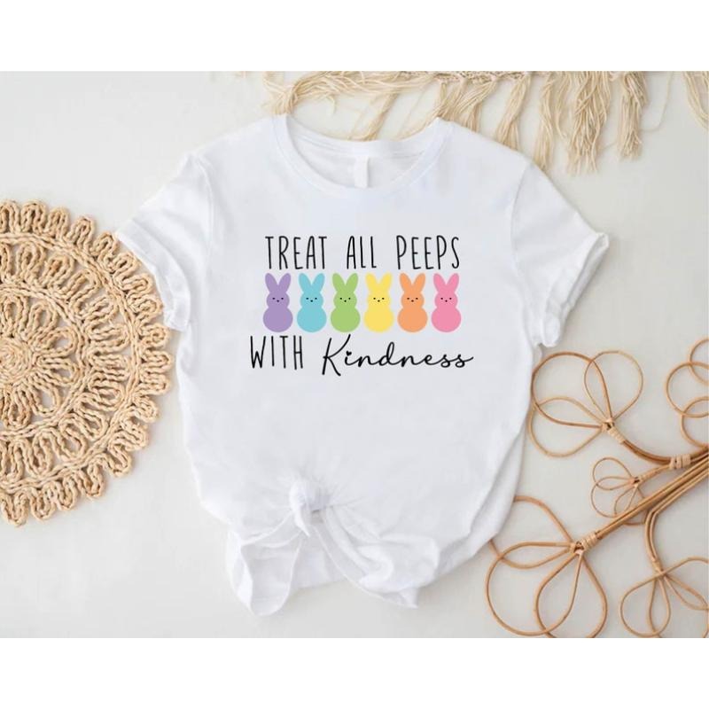 Treat All Peeps With Kindness Shirt, Teachers Easter Shirt, Easter Gift For Teacher, Teachers Easter Day Outfit, Teacher...