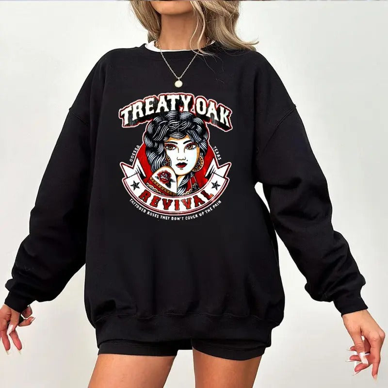 Treaty Oak Revival 2024 Sweatshirt & Unisex Rose Bundle Sweatshirt, Casual Wear for Men and Women Shirt Hoodie