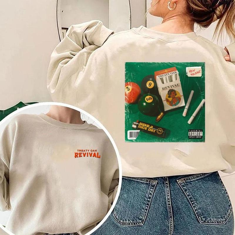 Treaty Oak Revival Sweatshirt - Unique Album Cover Design With Pool Balls And, Ideal For Music Fans And Street Fashion...