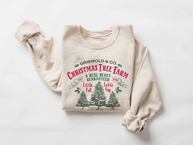 Tree Farm Christmas sweatshirt, Christmas Sweatshirt, Little Full Lotta Sap, Family Vacation Shirt, Holiday sweatshirt,...