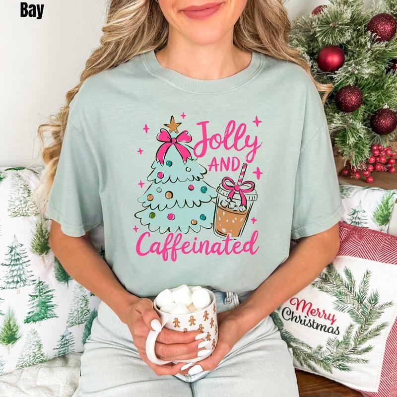 Tree Jolly & Caffeinated Comfort Colors T-Shirt 'NLB' Hoodie, Sweatshirt | PrintMintTees.com
