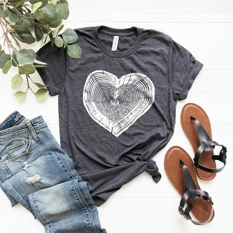 Tree Trunk Heart Shirt, Camping Shirt, Tree Trunk Shirt, Mother's Day Shirt, Hiking Shirt Hoodie Sweatshirt