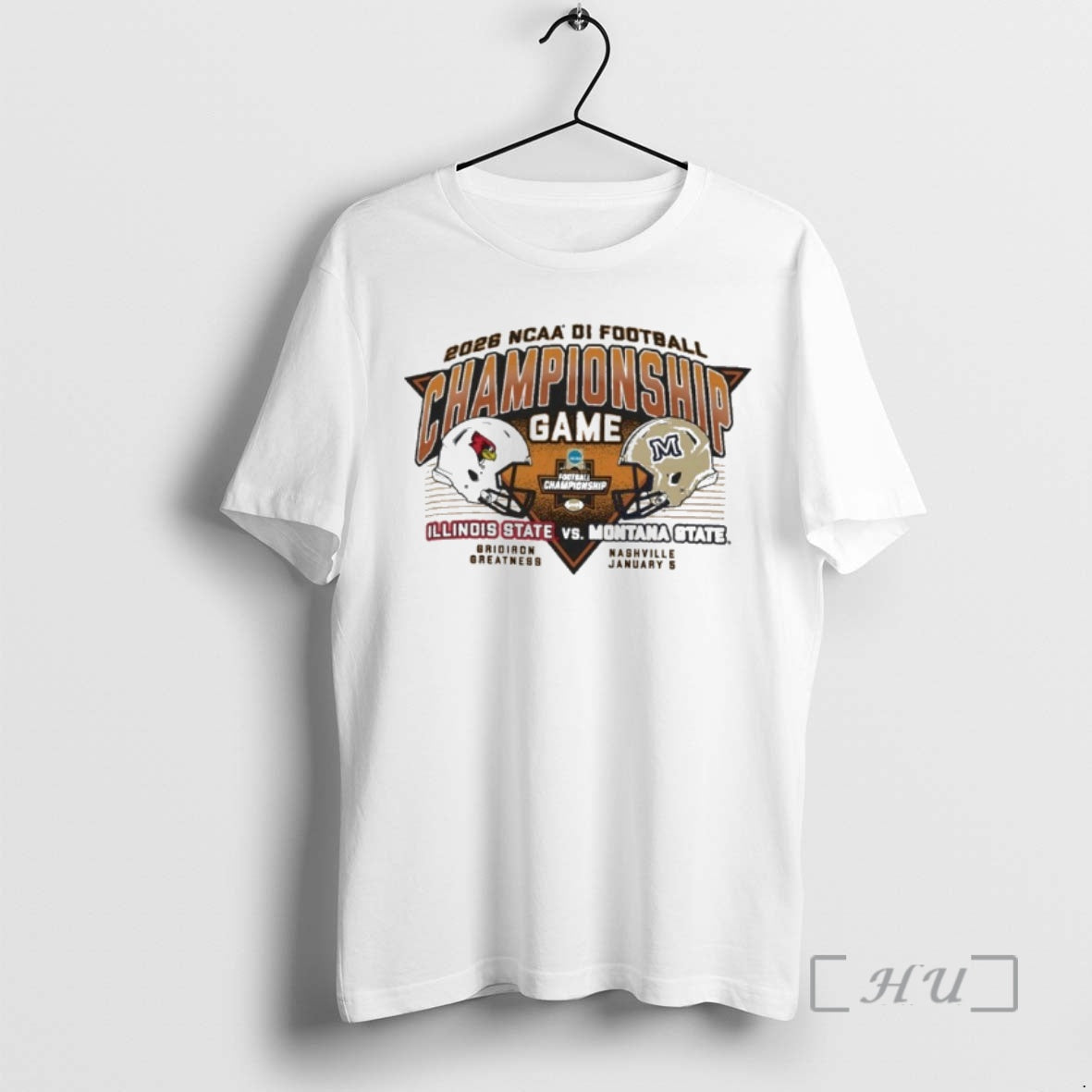 Trending 2026 Ncaa Di Football Championship Game Illinois State Vs Montana State Dueling Helmet T-Shirts, Hoodie, Sweatshirt