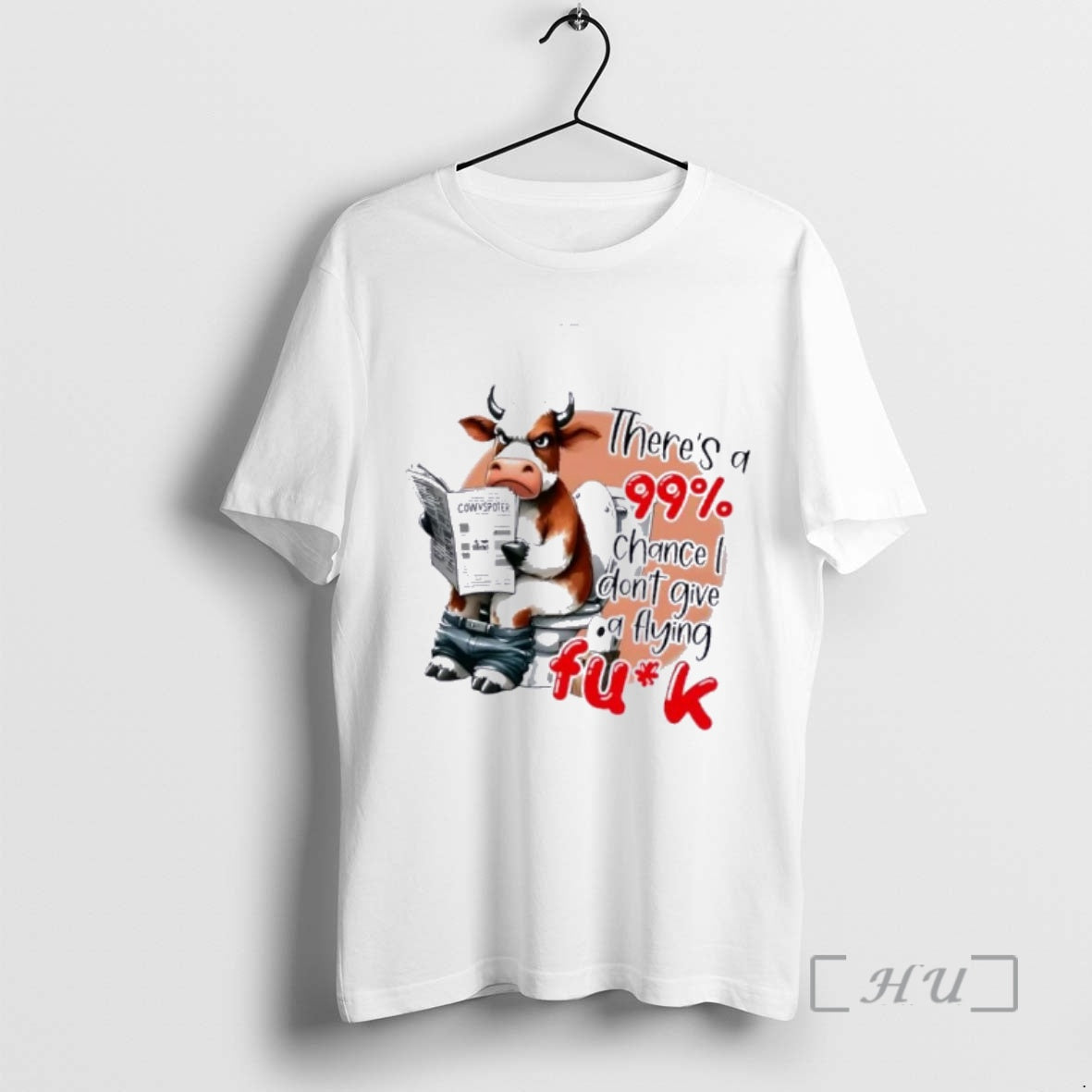Trending Cow Theres A 99 Chance I Dont Give A Flying Fuck Premium T Shirts Hoodie, Sweatshirt | PrintMintTees.com