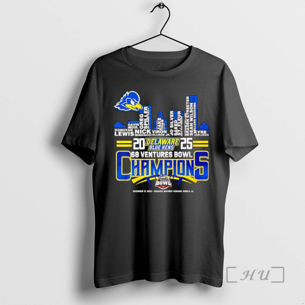 Trending Delaware Fightin Blue Hens Champions Name Players Skyline City T-Shirts, Hoodie, Sweatshirt | PrintMintTees.com
