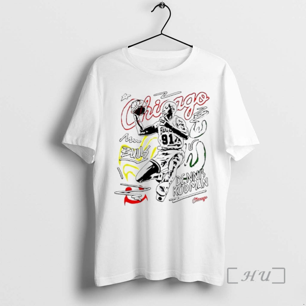 Trending Dennis Rodman Chicago Bulls Chalked Up Signature T-Shirts, Hoodie, Sweatshirt | PrintMintTees.com