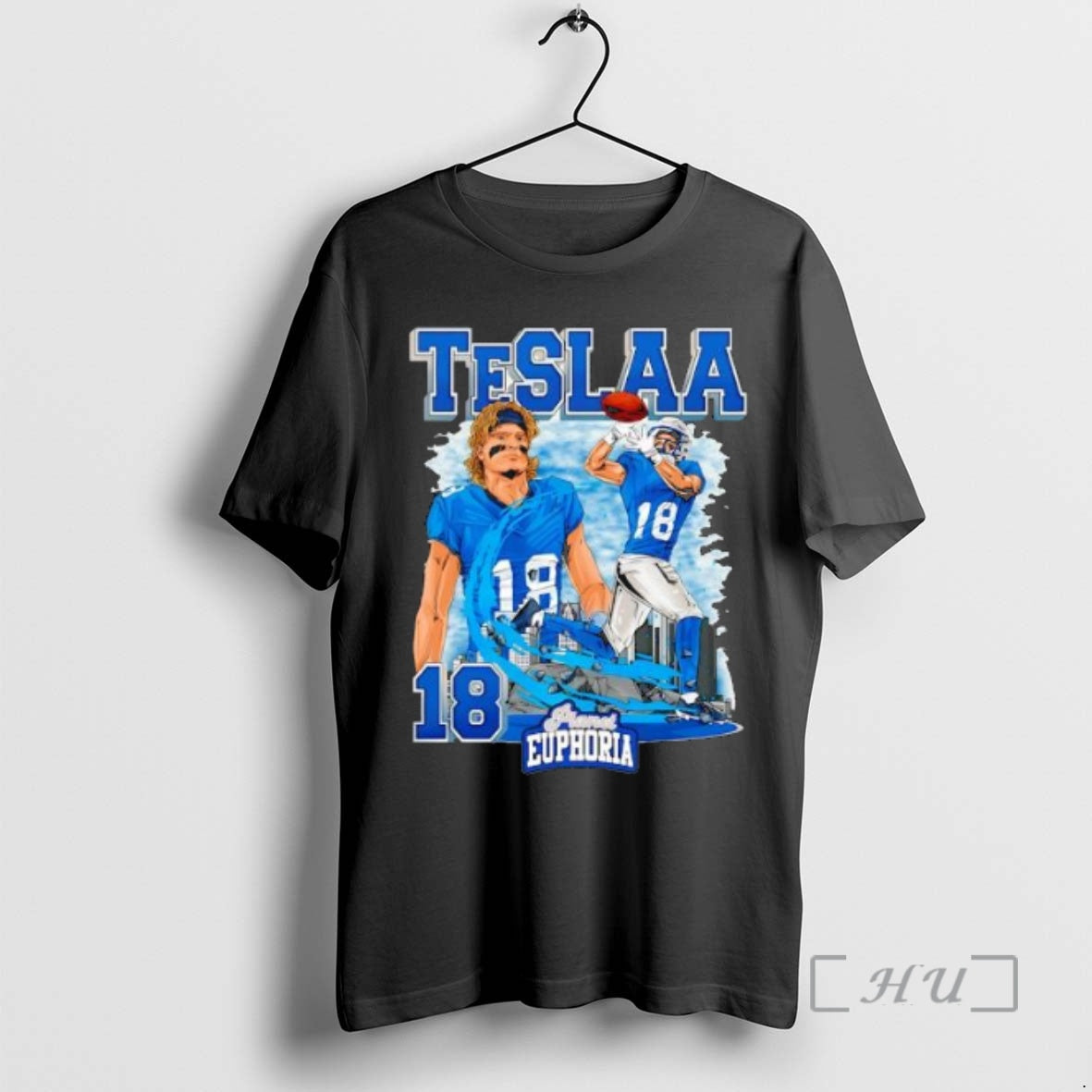 Trending Detroit Lions Isaac Teslaa 18 Skyline Graphic T-Shirts, Hoodie, Sweatshirt | PrintMintTees.com