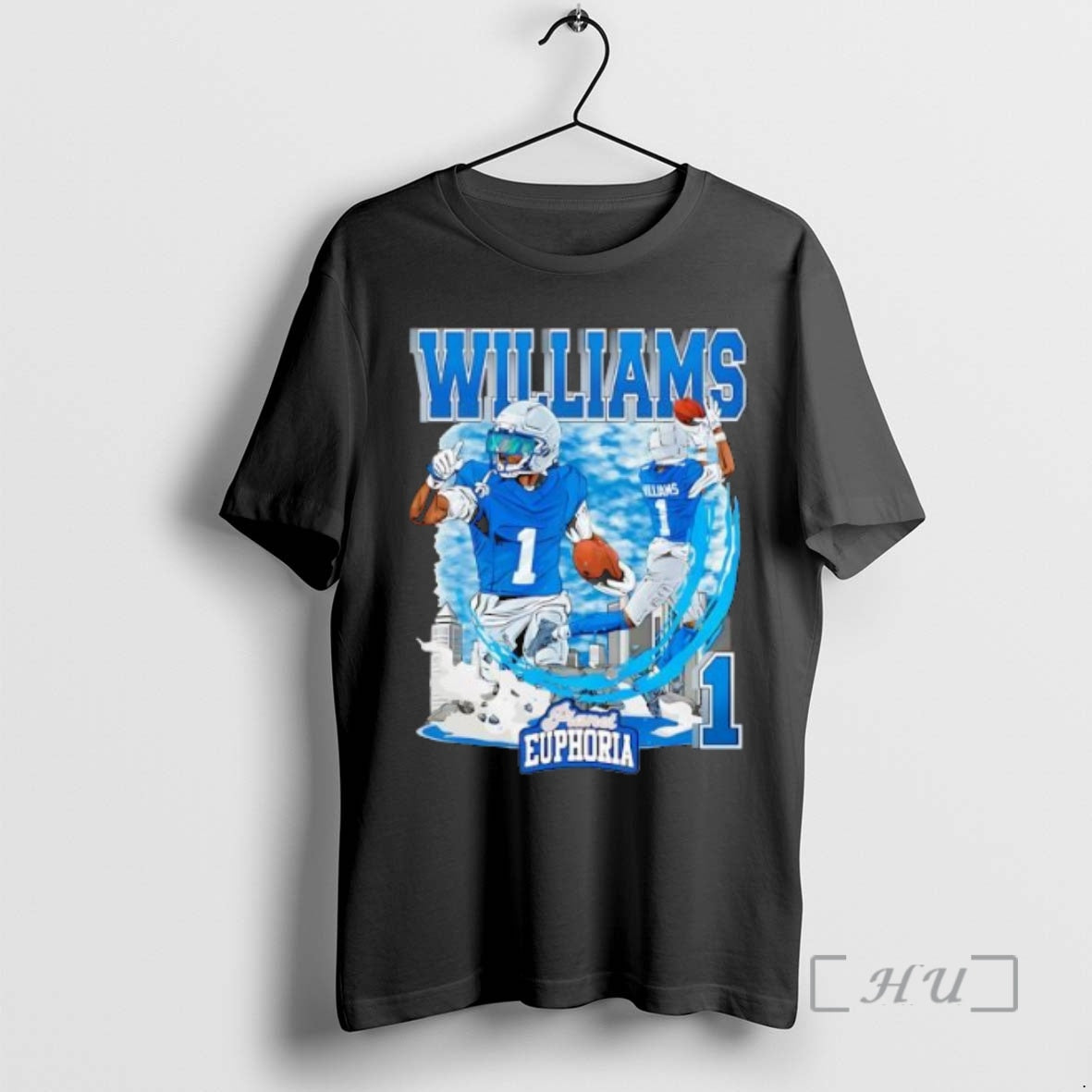 Trending Detroit Lions Jameson Williams 1 Skyline Graphic T-Shirts, Hoodie, Sweatshirt | PrintMintTees.com