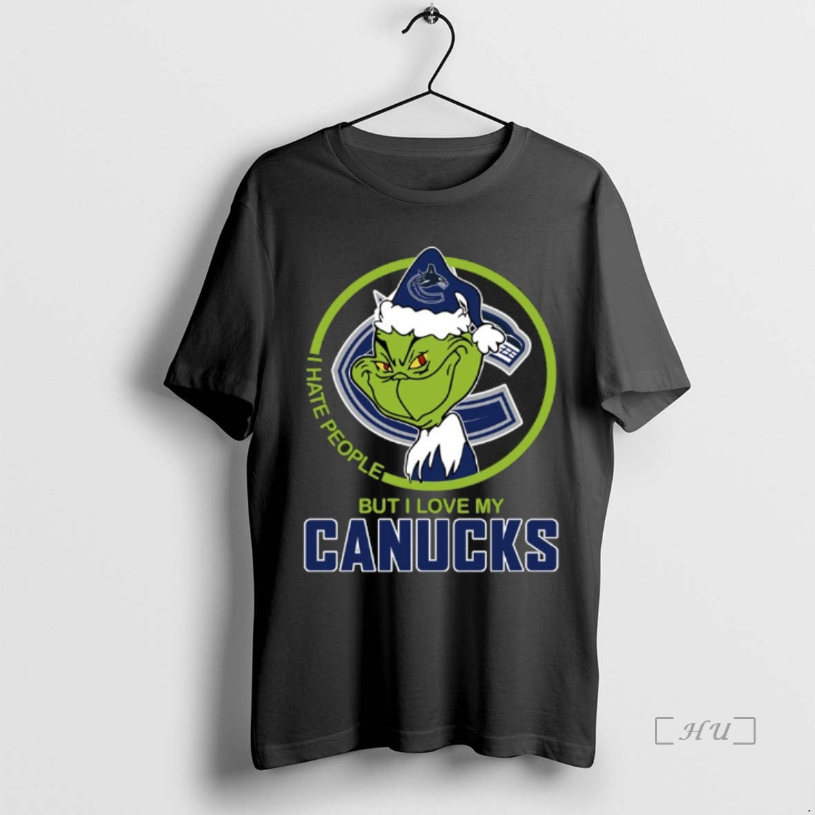 Trending Grinch Santa I Hate People But I Love My Vancouver Canucks Christmas 2025 Premium T-Shirts, Hoodie, Sweatshirt