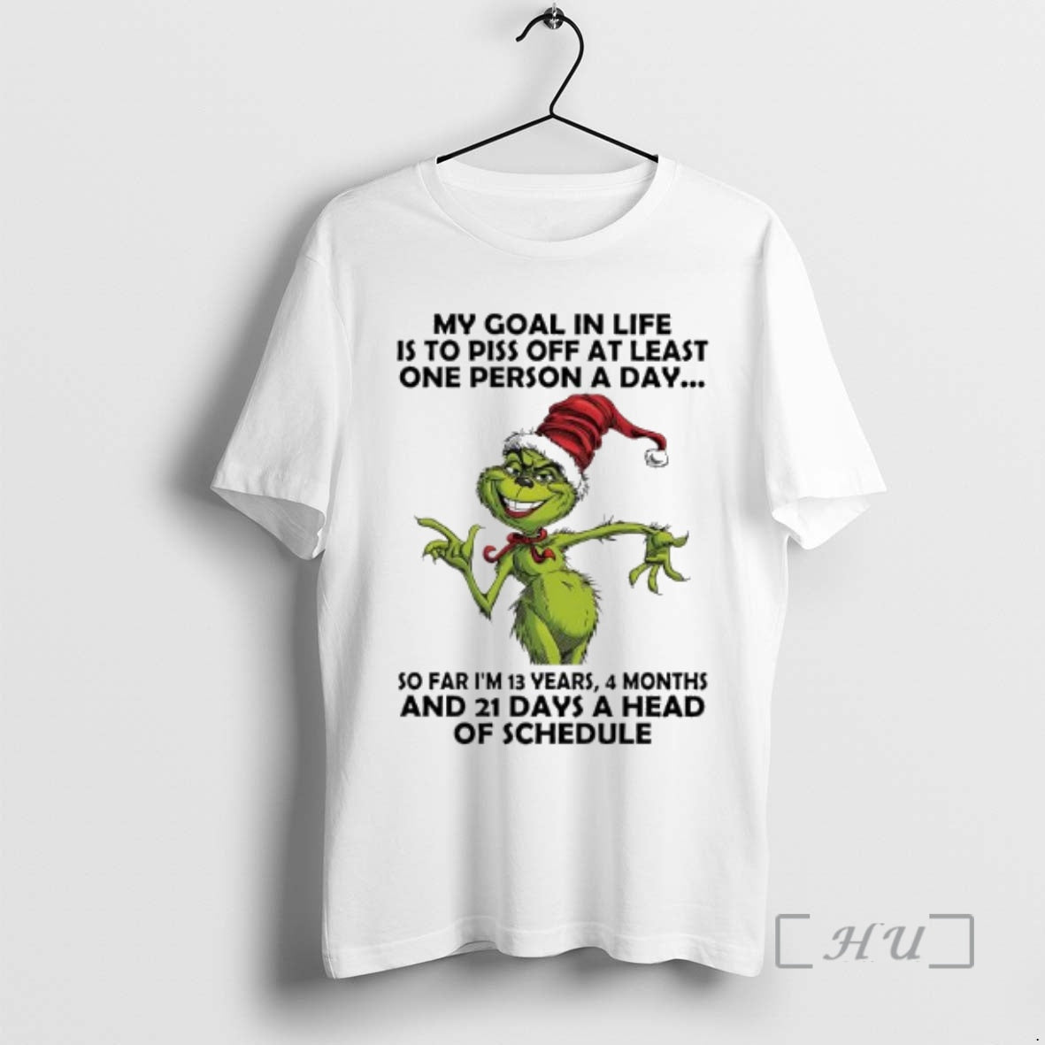 Trending Grinch Goal In Life Is To Piss Off At Least One Person A Day T-Shirts, Hoodie, Sweatshirt | PrintMintTees.com