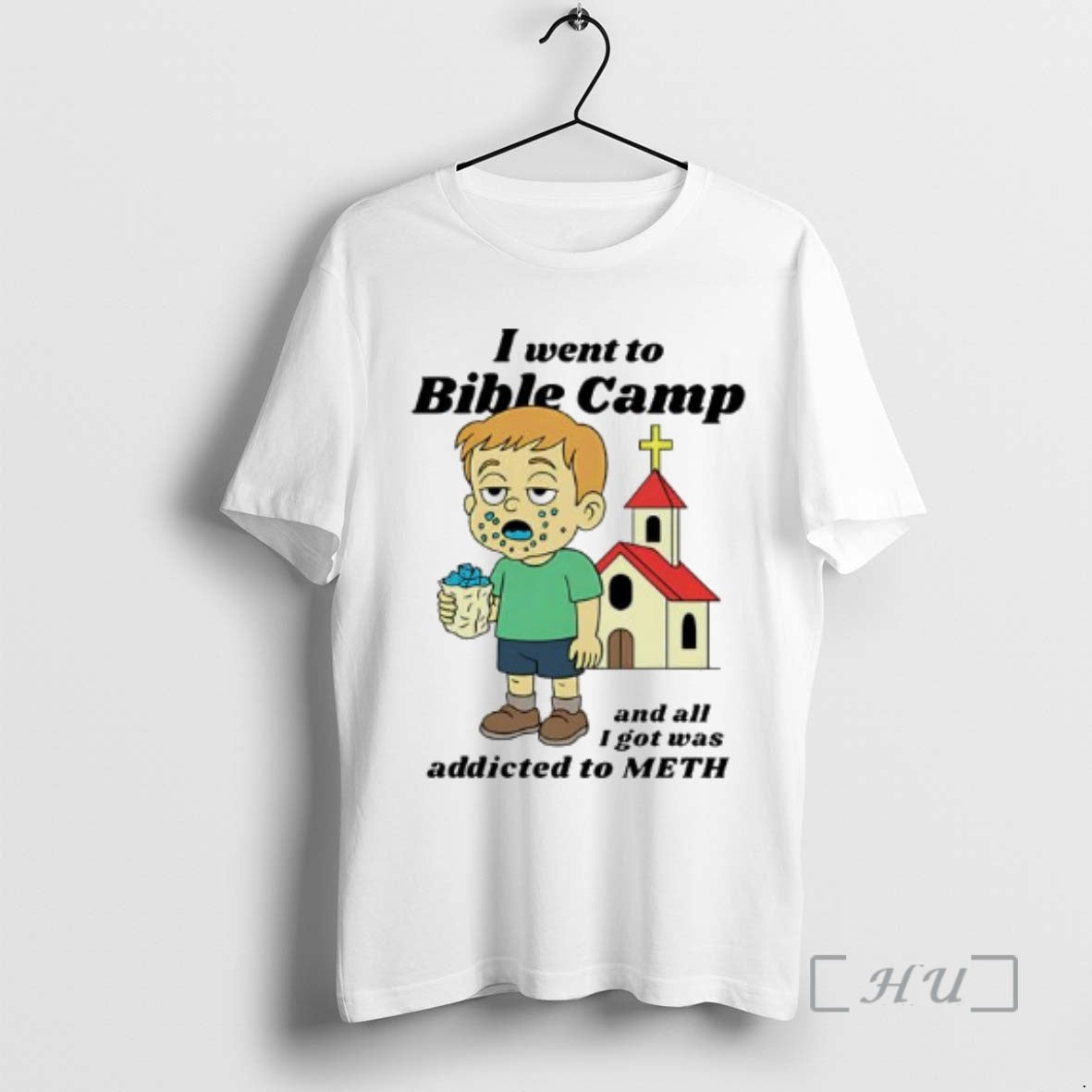 Trending I Went To Bible Camp And All I Got Was Addicted To Meth Premium T-Shirts, Hoodie, Sweatshirt | PrintMintTees.com