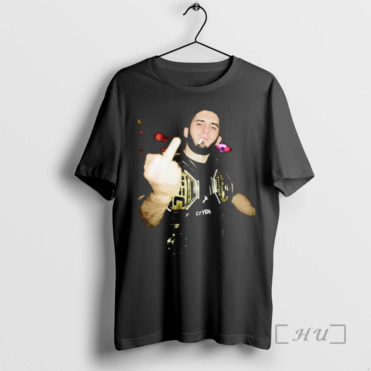 Trending Islam Makhachev Smoking Middle Finger T-Shirts, Hoodie, Sweatshirt | PrintMintTees.com