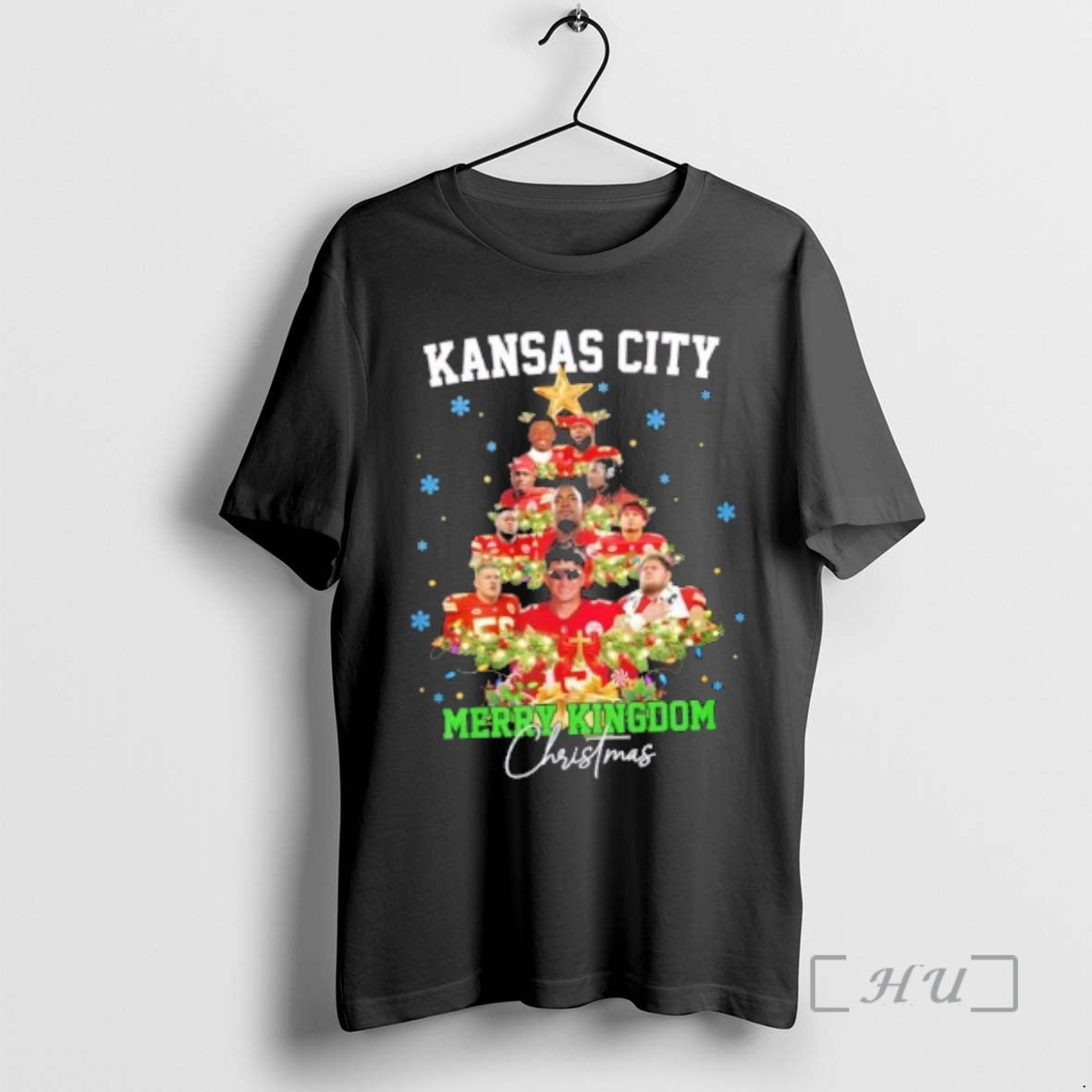 Trending Kansas City Chiefs Patrick Mahomes And Players Merry Kingdom Christmas Tree Premium T Shirts Hoodie, Sweatshirt