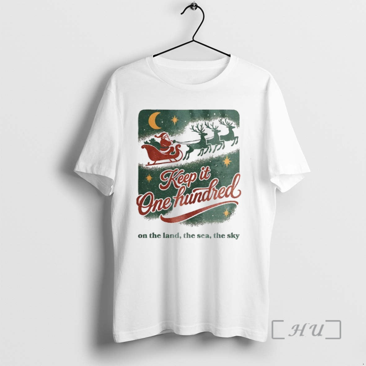 Trending Keep It One Hundred On The Land The Sea The Sky Christmas Premium T-Shirts, Hoodie, Sweatshirt | PrintMintTees.com