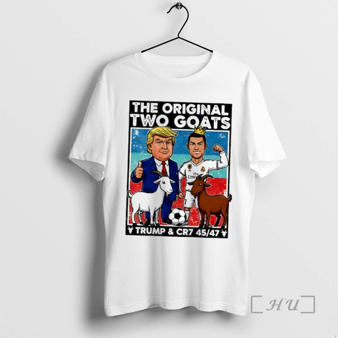 Trending The Two Goats Trump Ronaldo 45 47 T-Shirts, Hoodie, Sweatshirt | PrintMintTees.com