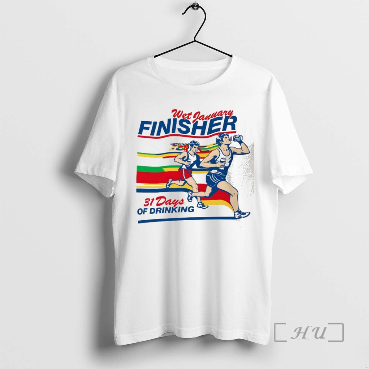Trending Wet January Finisher 31 Days Of Drinking Running Logo T-Shirts, Hoodie, Sweatshirt | PrintMintTees.com