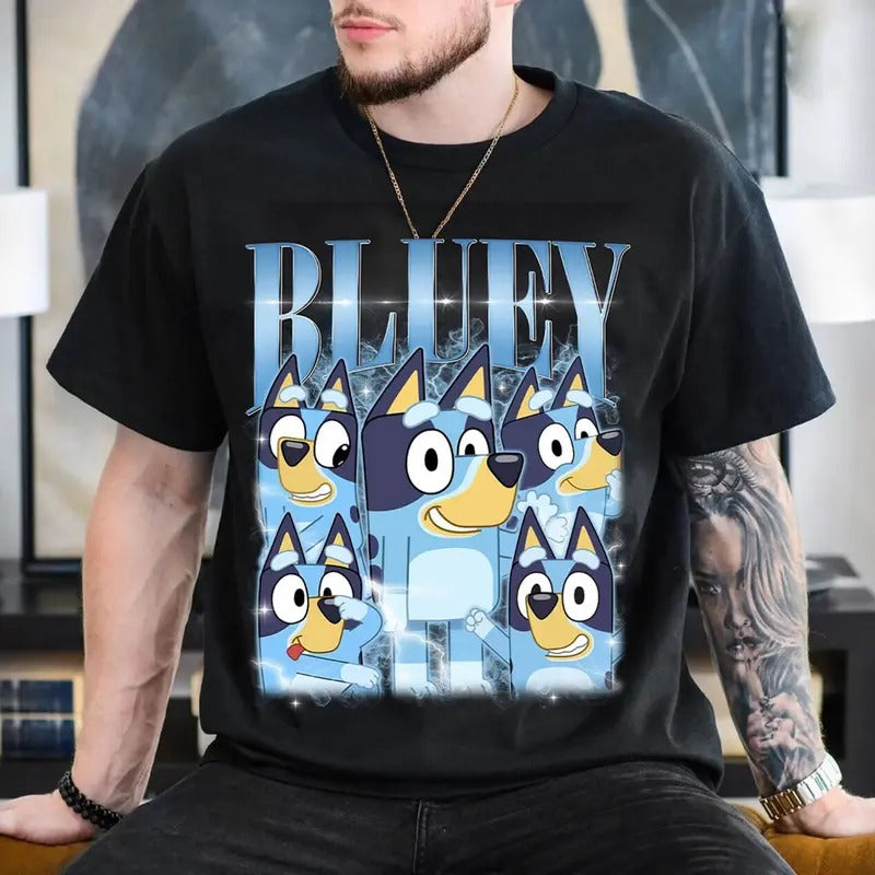 Trendy Bluey Tee Shirt, Bluey Characters T-Shirt, Bluey And Bingo Sweatshirt, Funny Bluey Tee Shirt, Bluey Family...