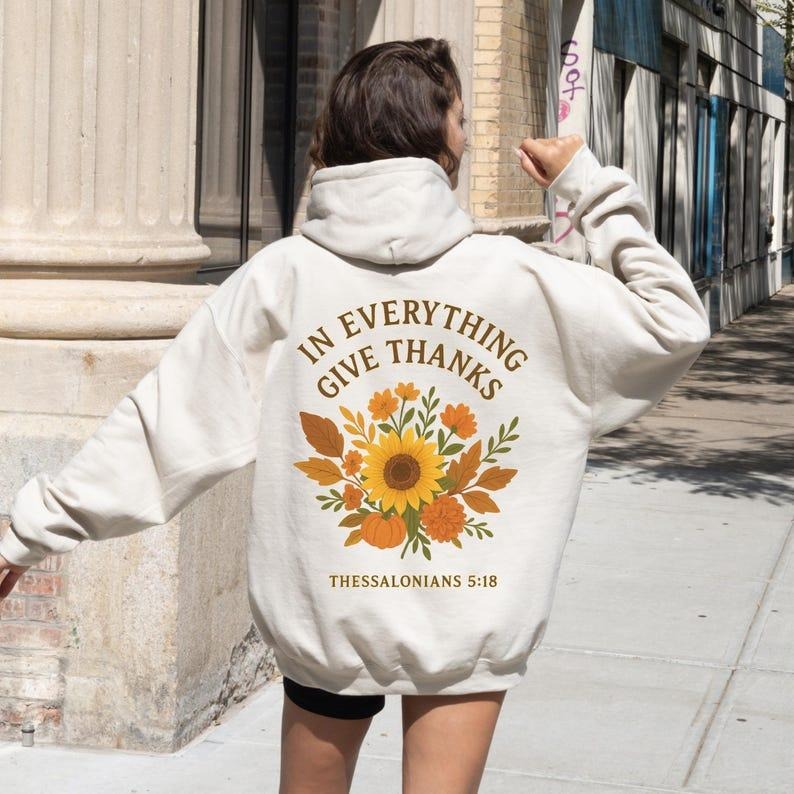 Trendy Christian Sweatshirt Merch, Words on Back Bible Verse Hoodie, Jesus Loves You, Aesthetic Women's Faith Apparel,...