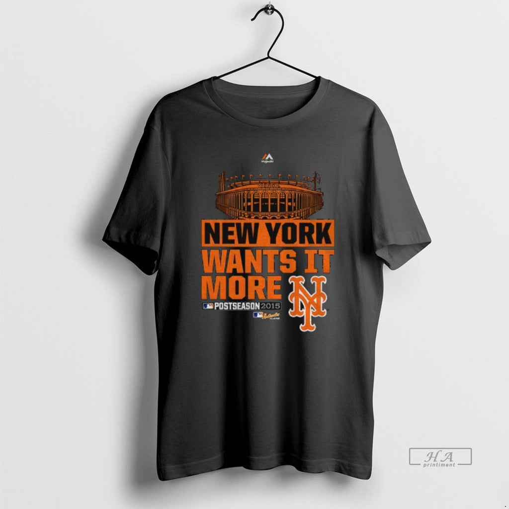 Trendy Citi Field New York Mets Wants It More Playoff Postseason 2015 Mlb Baseball Tee