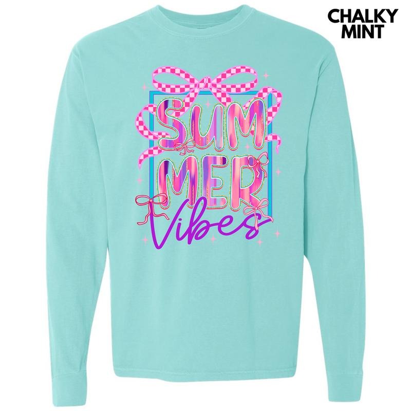 Trendy Summer Vibes Long Sleeve Comfort Colors T-Shirt 'NLB' Hoodie Sweatshirt | PrintMintTees.com