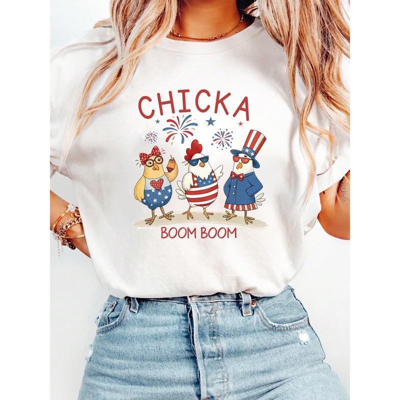 Trendy T - Shirt: Rock a Patriotic Chicken - Themed Graphic style 02 Hoodie Sweatshirt | PrintMintTees.com