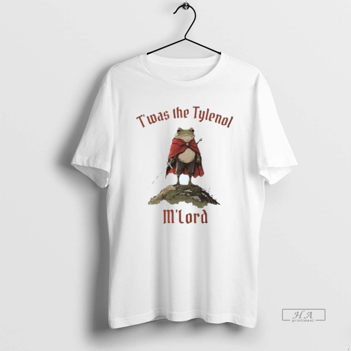 Trendy Twas The Tylenol Mlord Frog Mens White Tee