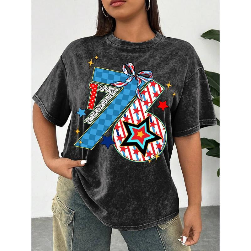 Trendy Washed T - Shirt: Stylish "1776" Graphic with Patriotic Accents style 02 Hoodie Sweatshirt | PrintMintTees.com