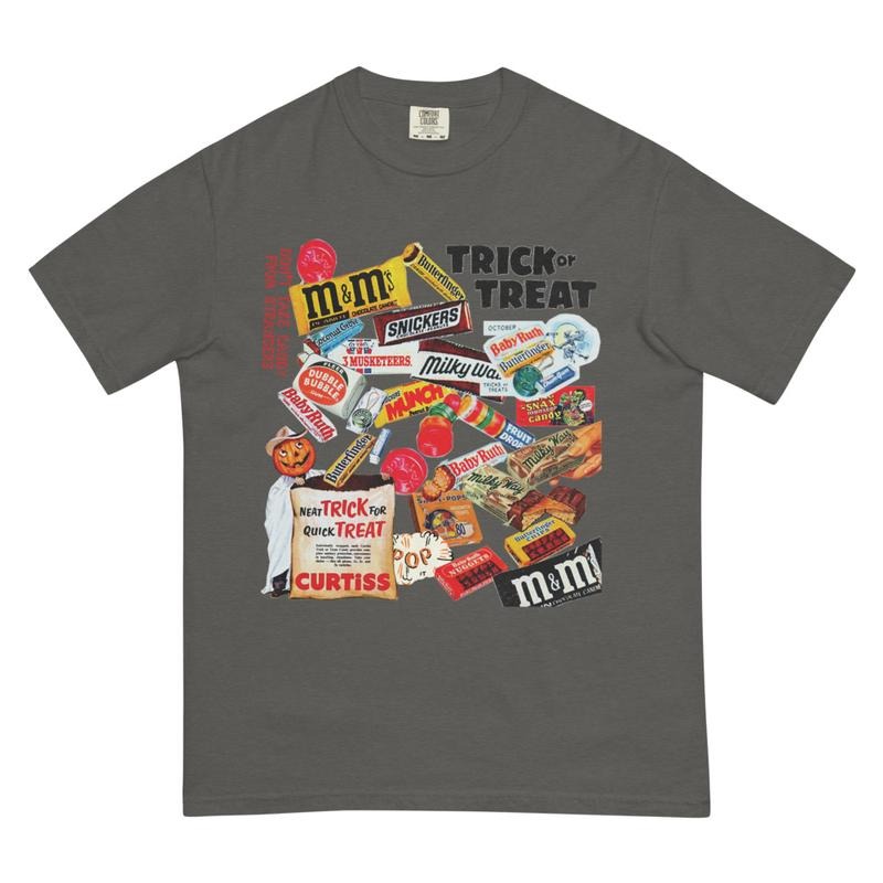 Trick Or Treat Candy Graphic Fall Oversized Womens Halloween shirt, Comfort Colors T-Shirt, trendy cute style, retro...
