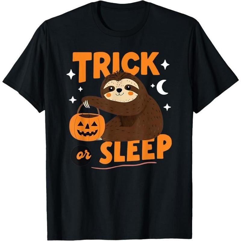 Trick or Sleep Halloween Sloth T-Shirt Made in USA Hoodie Sweatshirt | PrintMintTees.com