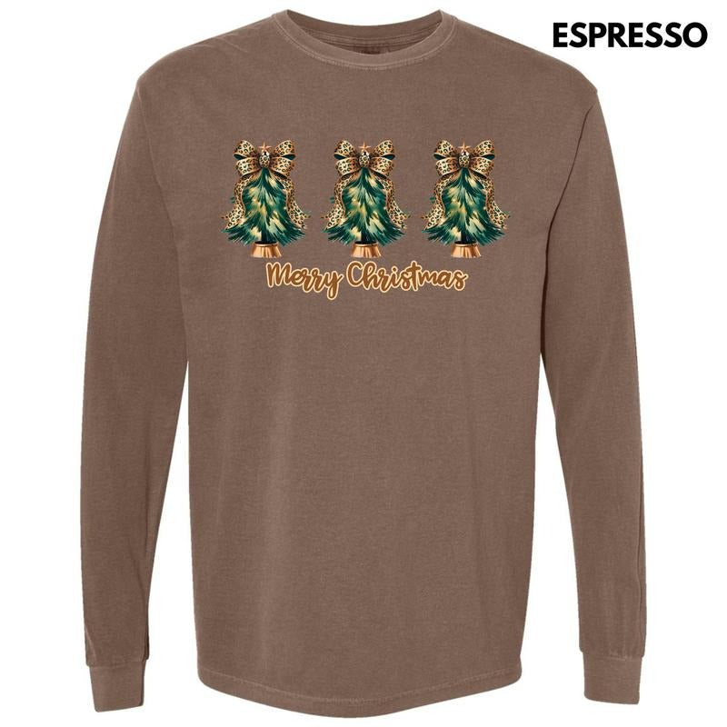 Triple Cheetah Bow Trees Long Sleeve Comfort Colors 'NLB' T-Shirts, Hoodie, Sweatshirt