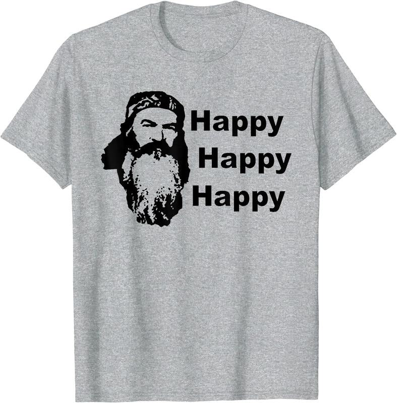 Triple Happy Retro Unashamed American T-Shirt | Unisex Cotton Tee Gift, Crewneck, Short Sleeve Hoodie, Sweatshirt