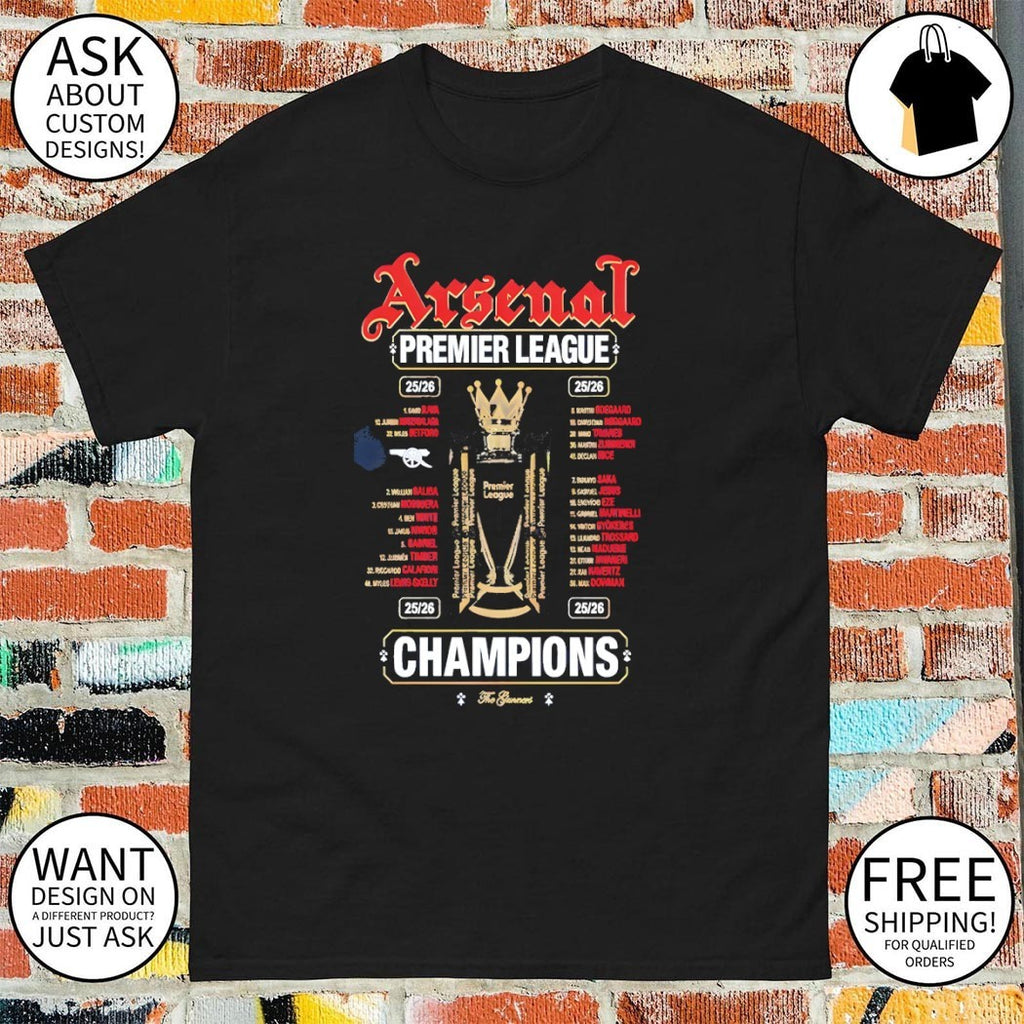 Trophy Arsenal football club Premier League The Gunners Arsenal Champions 25 26 shirt
