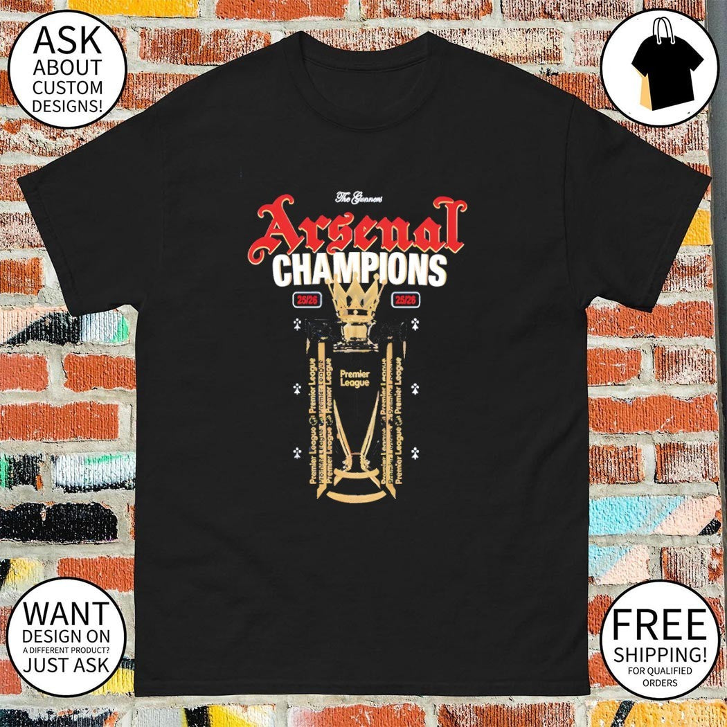 Trophy Arsenal football club The Gunners Arsenal Champions 25 26 shirt