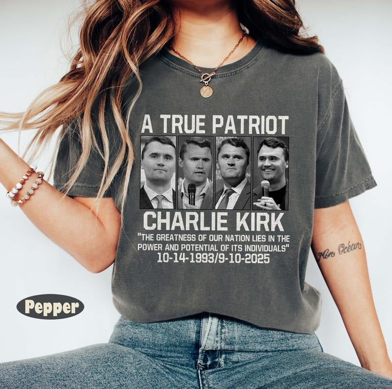 True Patriot Charlie Kirk T-Shirt, Republican Shirt, Patriotic American Shirt, RIP Charlie Kirk, Charlie Kirk Tee Hoodie...