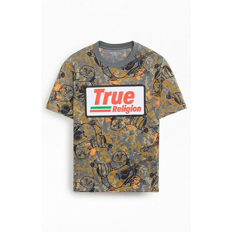 True Religion Men's Buddha Camo Logo T-Shirt - Multicolor Hoodie, Sweatshirt | PrintMintTees.com