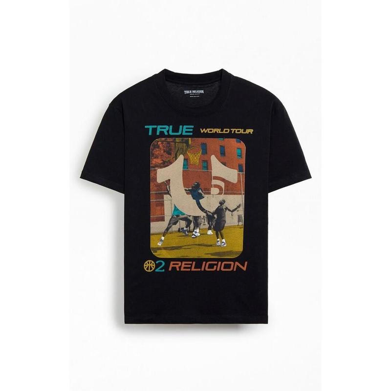 True Religion Men's True Court T-Shirt - Multicolor Hoodie Sweatshirt | PrintMintTees.com