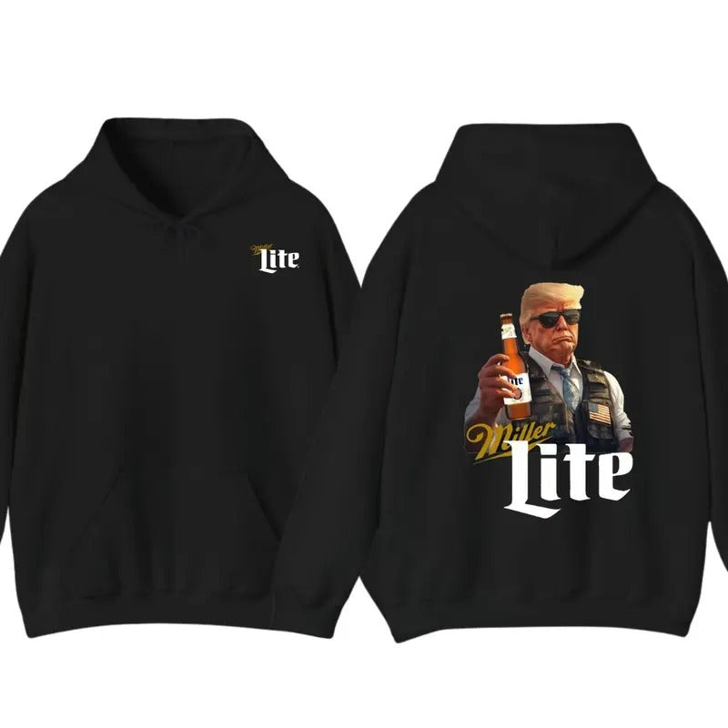 Trum MAGA Cheers With Lite Beer Hoodies, T-Shirt, Chillin Like Trum, Lite Beer Lover Sweatshirt | PrintMintTees.com