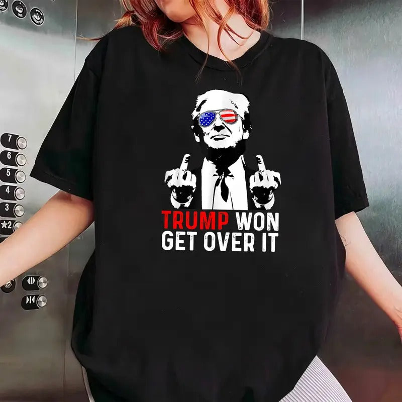 Trum Won Get Over It T-Shirt - Casual Sweatshirt Hoodie for Men Comfortable Stylish Full Sizes, For Men | PrintMintTees.com