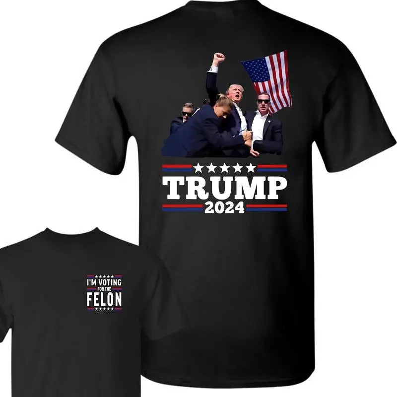Trummp Legends Never Die, I'm Voting For The Fel0n 2 Sides Shirt, Trummp Never Surrender 2024 shirt, Supportt Trumm...