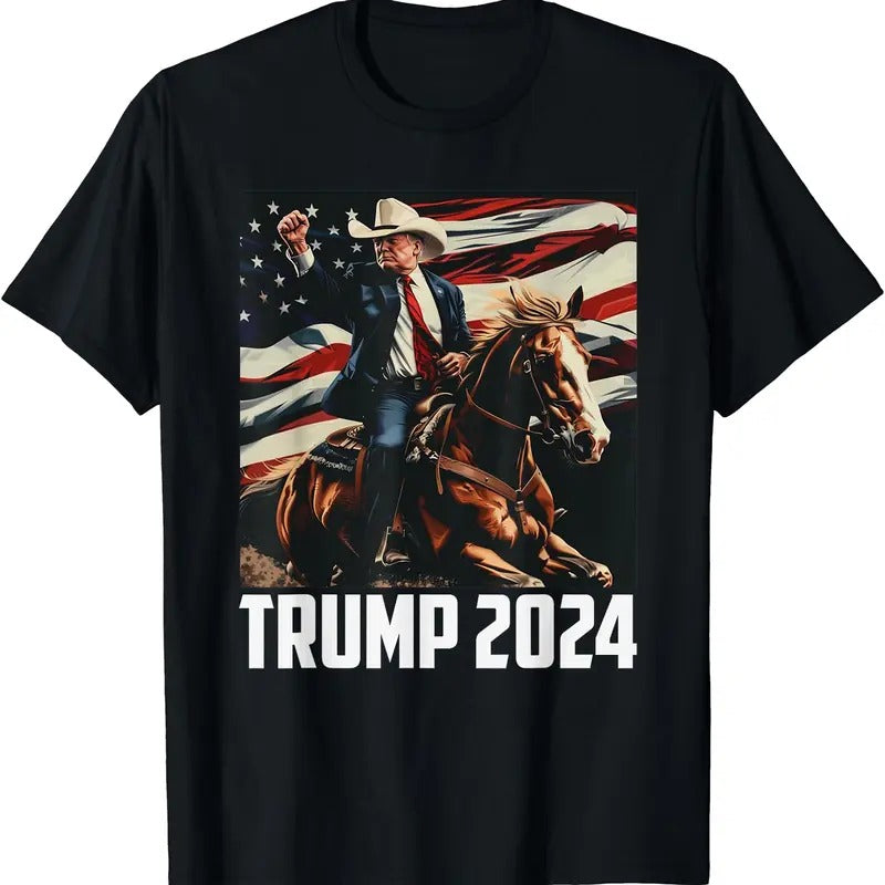 Trump 2024 4th July Patriotic America Independence Day Cotton Full Size Shirt Hoodie Sweatshirt