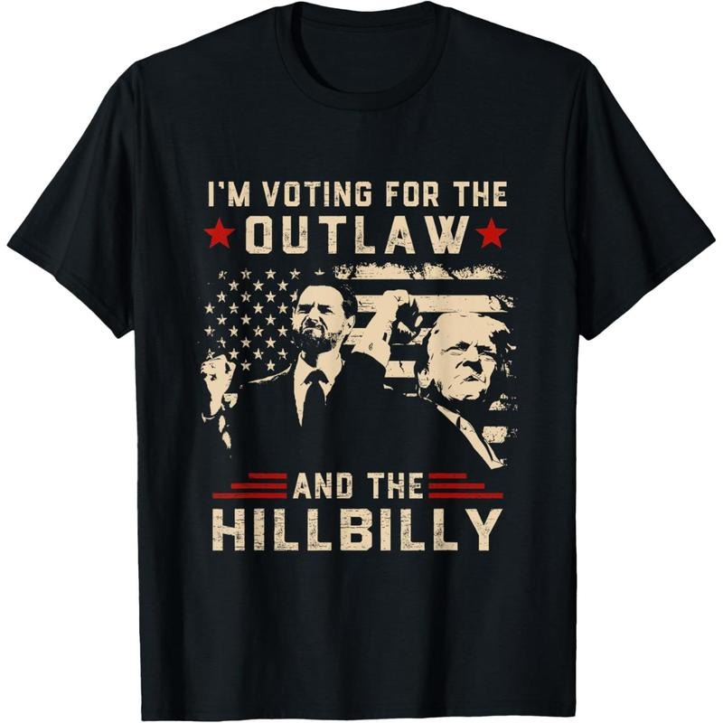 Trump 2024 Flag Outlaw Hillbilly J.D.Vance 2024 Donald Trump T-Shirt made in usa Hoodie Sweatshirt | PrintMintTees.com