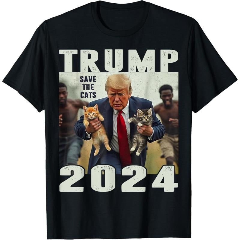 Trump 2024 Save the Cats Saying Debate T-Shirt made in usa Hoodie Sweatshirt | PrintMintTees.com