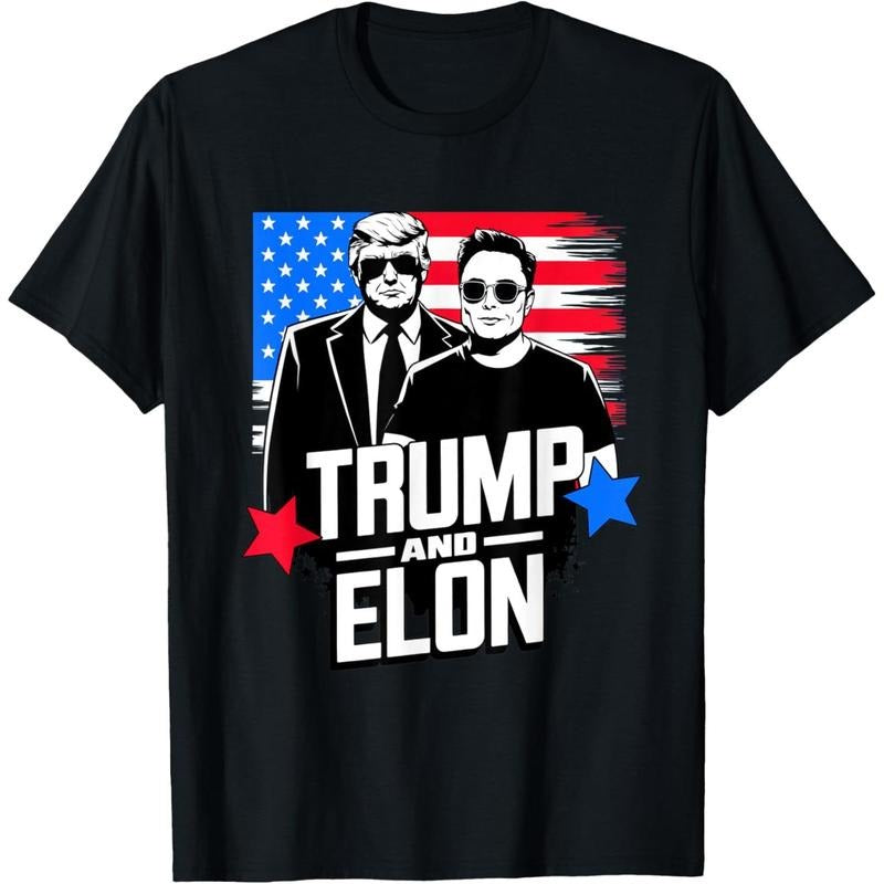 Trump And Elon 2024 Presidential Election American Flag T-Shirt style 02 Hoodie Sweatshirt | PrintMintTees.com
